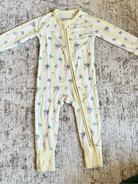 In My Jammers Harper Zipper Romper Convertible Bamboo Pajamas 0-3 months